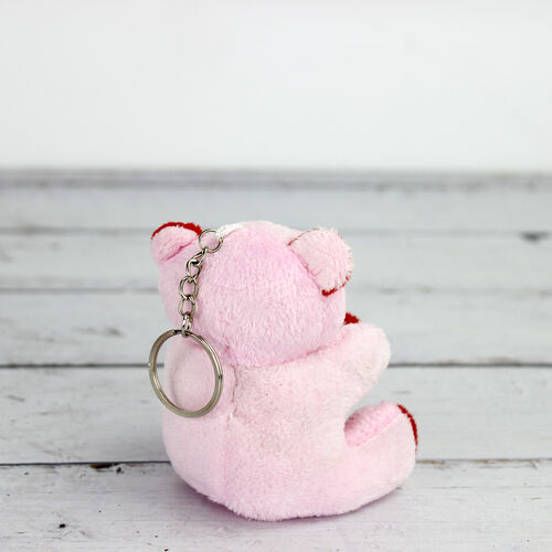Büyük Boy Love Peluş Ayıcık Anahtarlık Pembe 12'li Paket - 3