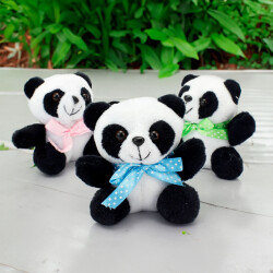 Büyük Boy Panda Peluş Anahtarlık 12'Li Paket - 1