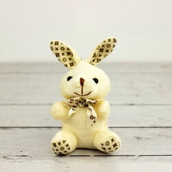 Büyük Boy Tavşan Peluş Anahtarlık Krem 12'li Paket - 2