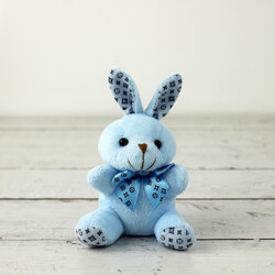 Büyük Boy Tavşan Peluş Anahtarlık Mavi 12'li Paket - 2