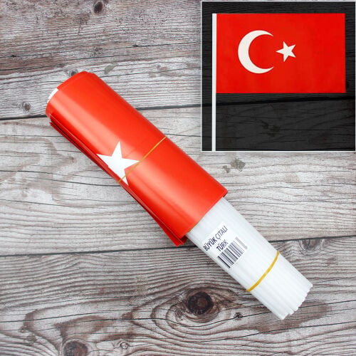 Büyük Çıtalı Türk Bayrağı 40'lı Paket - Kare Dekor