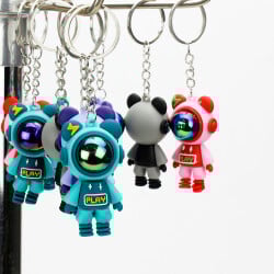 Cam Bilye Kasklı Astronot Anahtarlık 12 'Li Paket - 1