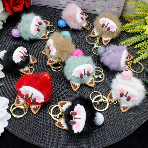 Çanlı Kedi Ponpon Anahtarlık 12'Li Paket - 2