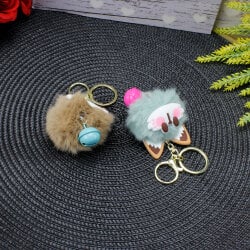 Çanlı Kedi Ponpon Anahtarlık 12'Li Paket - 3