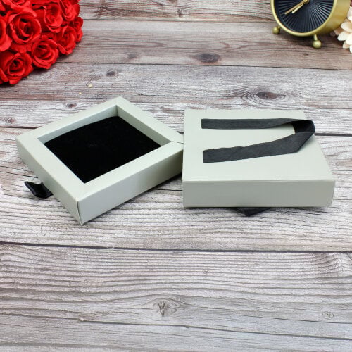 Çekmeceli Saplı Takı Kutusu Açık Gri 12CM - 3