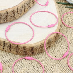 Çelik Halka Anahtarlık Bağlantı Aparatı Çanta Charm Aksesuar Pembe - 2