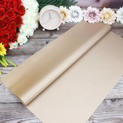 Çiçek Buket Ambalaj Kağıdı Bej Çizgili Desen 20'li Paket - 1