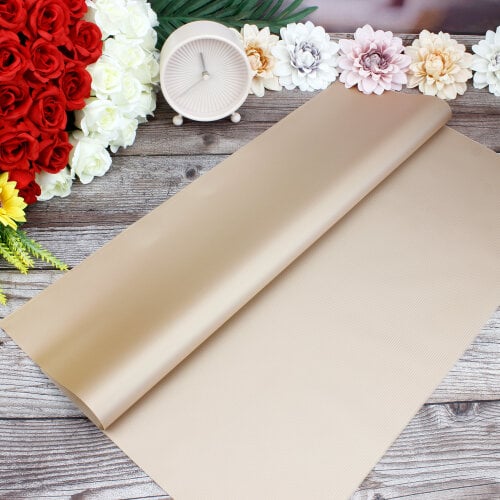 Çiçek Buket Ambalaj Kağıdı Bej Çizgili Desen 20'li Paket - Kare Dekor