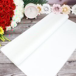 Çiçek Buket Ambalaj Kağıdı Beyaz Çizgili Desen 20'li Paket - 1