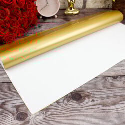 Çiçek Buket Ambalaj Kağıdı Beyaz Gold 20'li Paket - 1