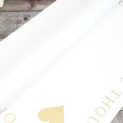 Çiçek Buket Ambalaj Kağıdı Beyaz Kalp Desen 20'li Paket - 2