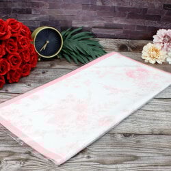 Çiçek Buket Ambalaj Kağıdı Beyaz Pembe Çiçek Desenli 20'li Paket - 3