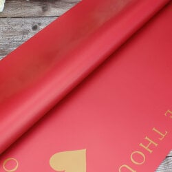 Çiçek Buket Ambalaj Kağıdı Bordo Kalp Desen 20'li Paket - 2