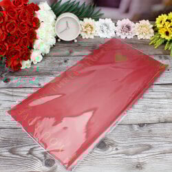 Çiçek Buket Ambalaj Kağıdı Bordo Kalp Desen 20'li Paket - 3