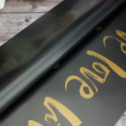 Çiçek Buket Ambalaj Kağıdı Siyah Love Desen 20'li Paket - 2