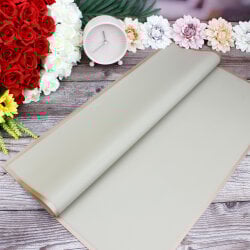 Çiçek Buket Ambalaj Kağıdı Haki Gold Border 20'li Paket - 1