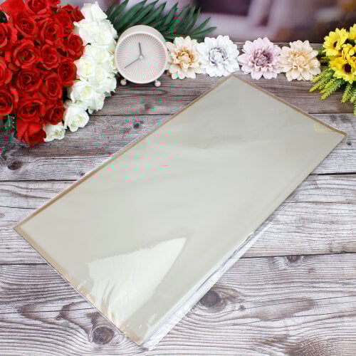 Çiçek Buket Ambalaj Kağıdı Haki Gold Border 20'li Paket - 3