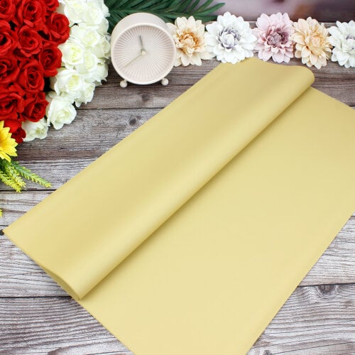 Çiçek Buket Ambalaj Kağıdı Hardal 20'li Paket - Kare Dekor