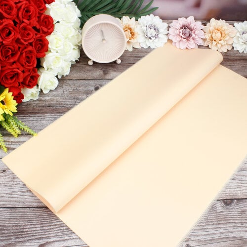 Çiçek Buket Ambalaj Kağıdı Krem Çizgili Desen 20'li Paket - Kare Dekor