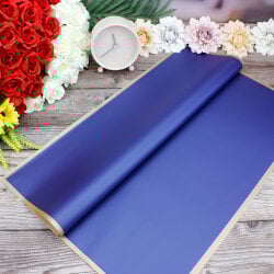 Çiçek Buket Ambalaj Kağıdı Lacivert Gold Border 20'li Paket - 1