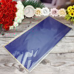 Çiçek Buket Ambalaj Kağıdı Lacivert Gold Border 20'li Paket - 3