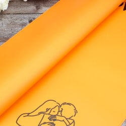 Çiçek Buket Ambalaj Kağıdı Love You Çift Model Turuncu 20'li Paket - 2