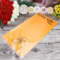 Çiçek Buket Ambalaj Kağıdı Love You Çift Model Turuncu 20'li Paket - 3