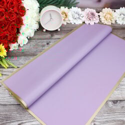 Çiçek Buket Ambalaj Kağıdı Mor Gold Border 20'li Paket - 1
