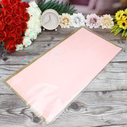 Çiçek Buket Ambalaj Kağıdı Pembe Gold Border 20'li Paket - 3