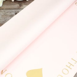 Çiçek Buket Ambalaj Kağıdı Pembe Kalp Desen 20'li Paket - 2