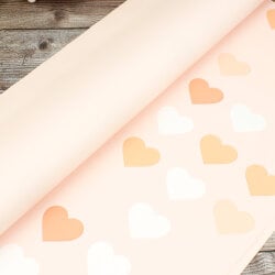 Çiçek Buket Ambalaj Kağıdı Renkli Kalp Desen Somon 20'li Paket - 2