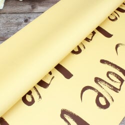 Çiçek Buket Ambalaj Kağıdı Sarı Love Desen 20'li Paket - 2