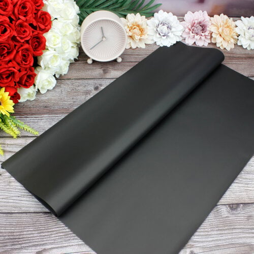 Çiçek Buket Ambalaj Kağıdı Siyah 20'li Paket - Kare Dekor