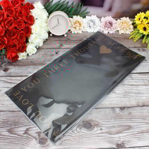 Çiçek Buket Ambalaj Kağıdı Siyah Kalp Desen 20'li Paket - 3