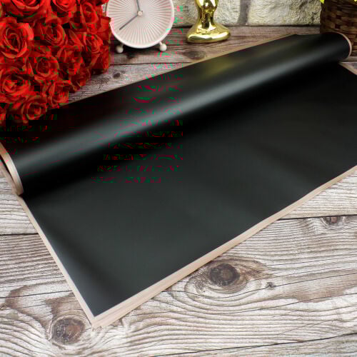 Çiçek Buket Ambalaj Kağıdı Siyah Rose Border 20'li Paket - 1