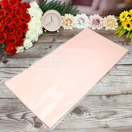 Çiçek Buket Ambalaj Kağıdı Somon Çizgili Desen 20'li Paket - 3