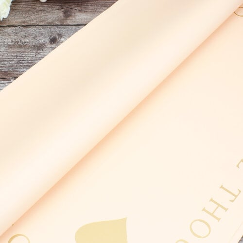 Çiçek Buket Ambalaj Kağıdı Somon Kalp Desen 20'li Paket - Kare Dekor (1)