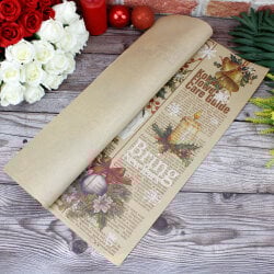 Çiçek Buket Ambalaj Kağıdı Yılbaşı Model 20'li Paket - 1