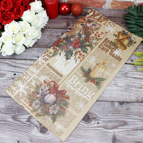 Çiçek Buket Ambalaj Kağıdı Yılbaşı Model 20'li Paket - 4