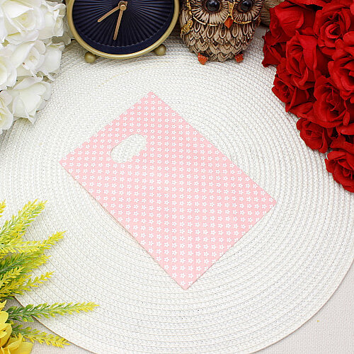 Çiçek Desenli Hediyelik El Geçme Poşet Pembe 50’li Paket 12x17 cm - Toptanalim