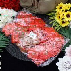 Çiçek Figürlü Çanta Charm Aksesuar Kırmızı-Kahverengi - 3