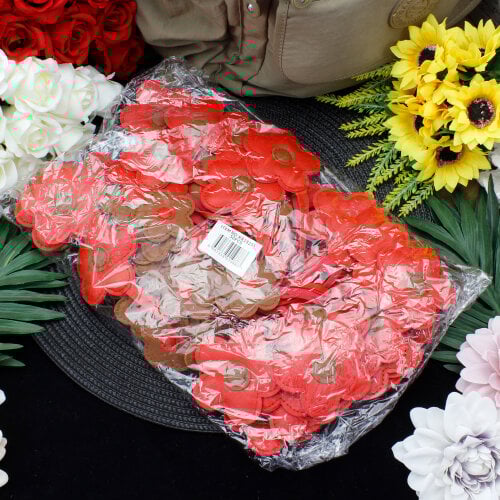 Çiçek Figürlü Çanta Charm Aksesuar Kırmızı-Kahverengi - 3