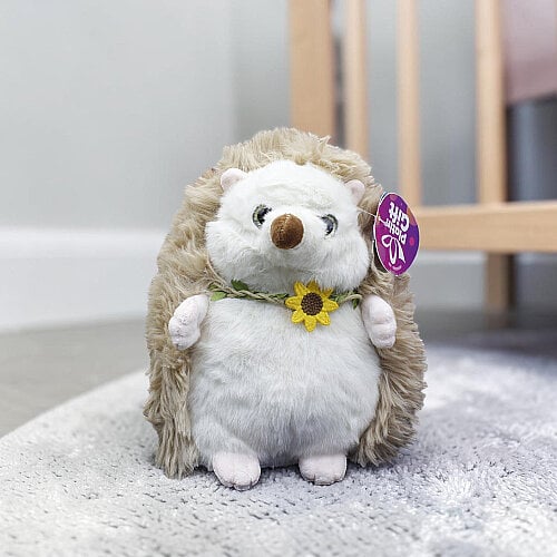 Çiçek Kolyeli Sevimli Peluş Kirpi Bej 20 cm - Toptanalim
