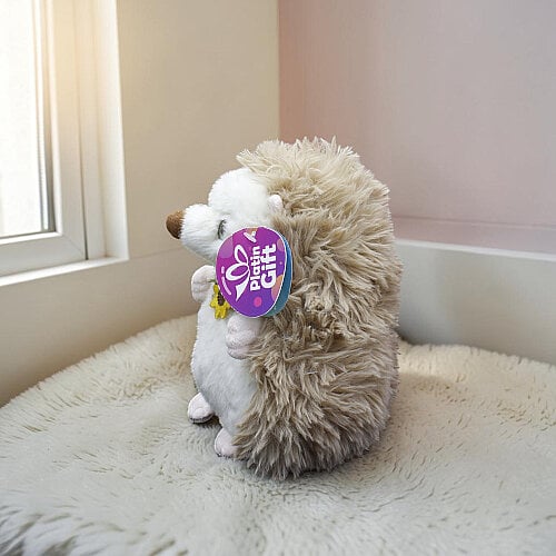 Çiçek Kolyeli Sevimli Peluş Kirpi Bej 20 cm - Toptanalim (1)