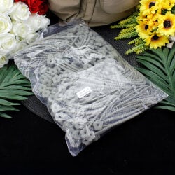 Çiçek Uçlu Kilitli Bağlama İp Charm Aksesuar Gri  - 2