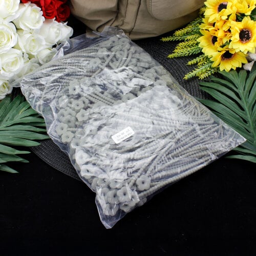 Çiçek Uçlu Kilitli Bağlama İp Charm Aksesuar Gri  - Kare Dekor (1)