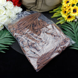 Çiçek Uçlu Kilitli Bağlama İp Charm Aksesuar Kahverengi  - 2