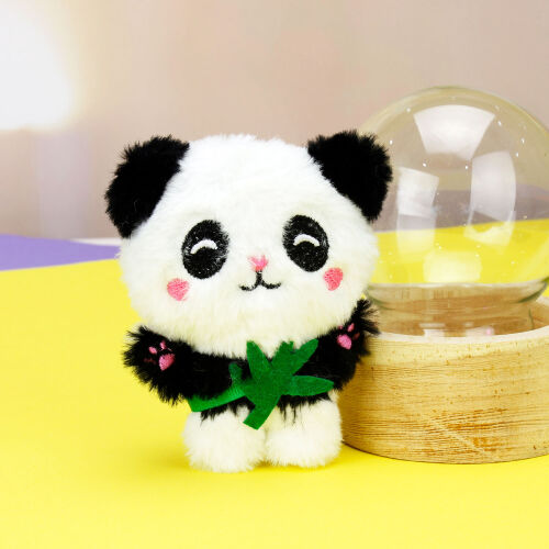 Çiçekli Panda Peluş Anahtarlık 12'Li Paket - 1