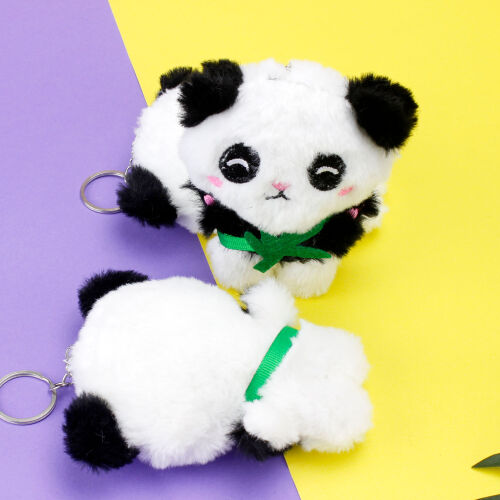 Çiçekli Panda Peluş Anahtarlık 12'Li Paket - 2