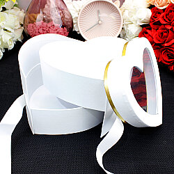 Çift Katlı Pencereli Kalp Kutu 15 cm Beyaz - 1